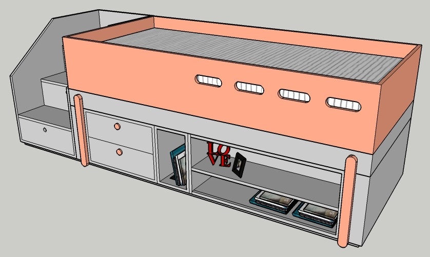 Pre Order Bunk Bed with Storage (can be 100% customised upon order )