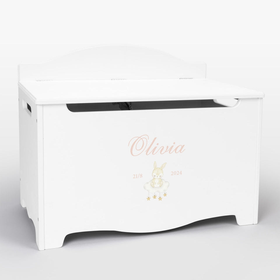 Storage Chest Named Bunny White- Dream(Personalised) PRE ORDER