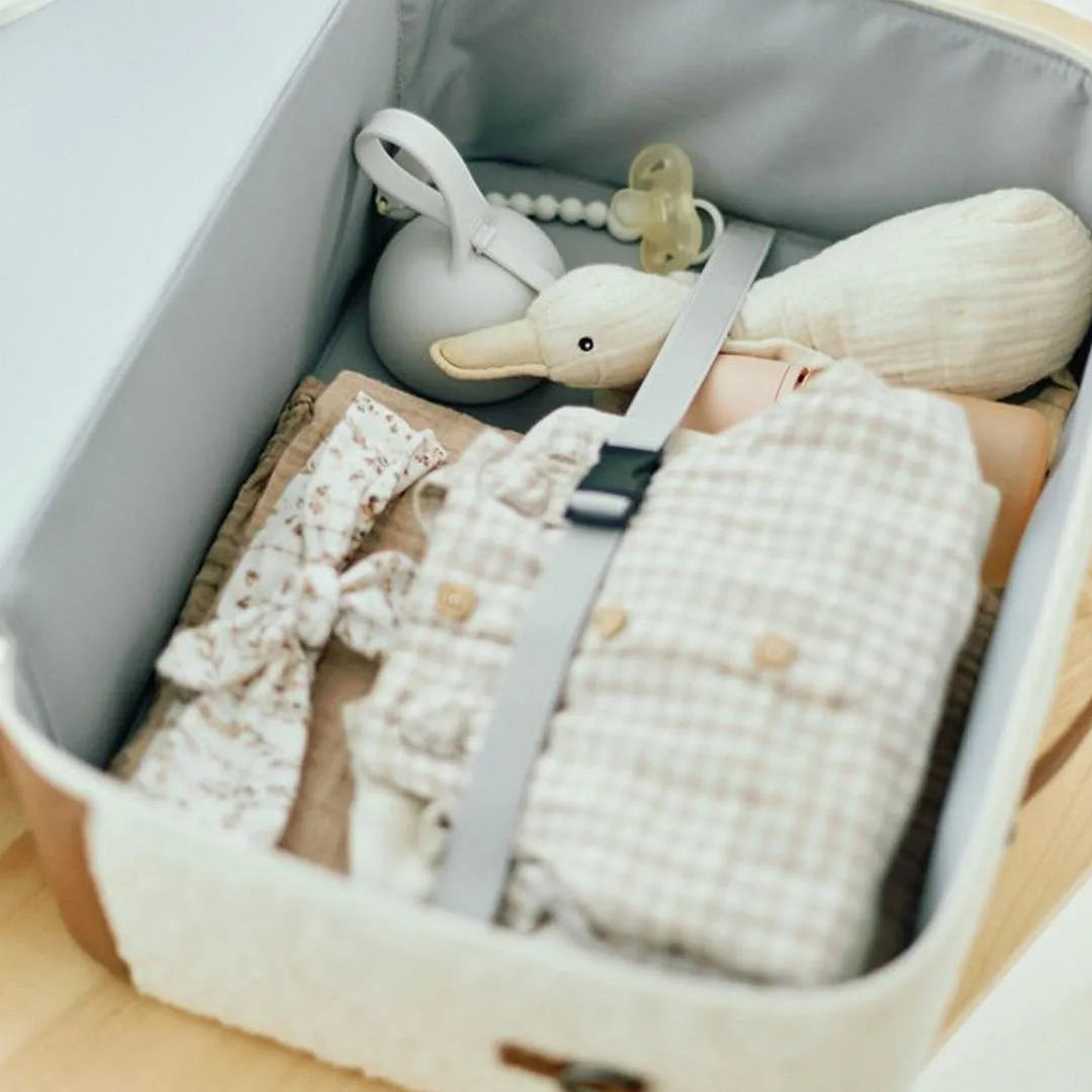 Mini Traveller Kids Suitcase Teddy Offwhite