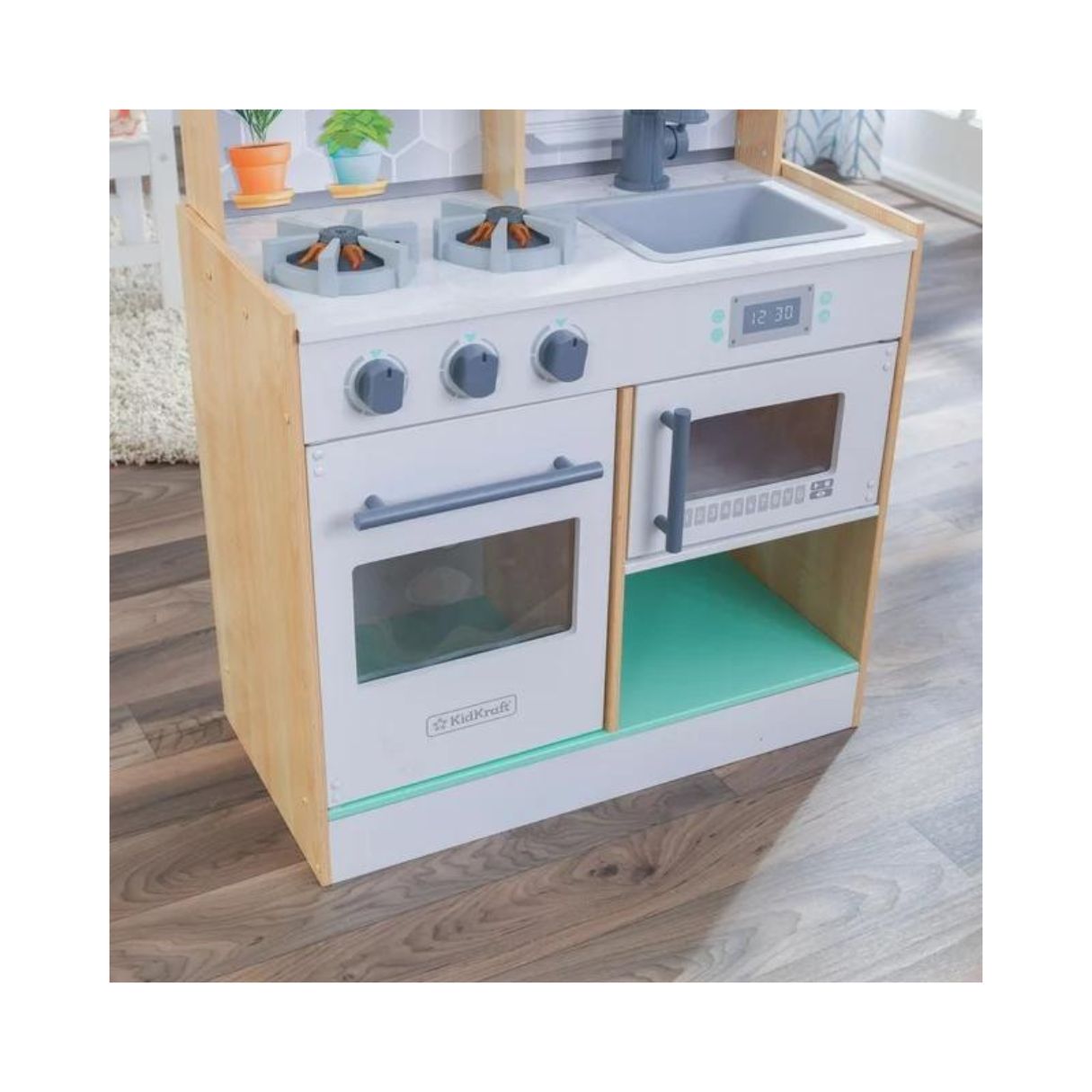 Let's Cook Wooden Play Kitchen - Natural Color