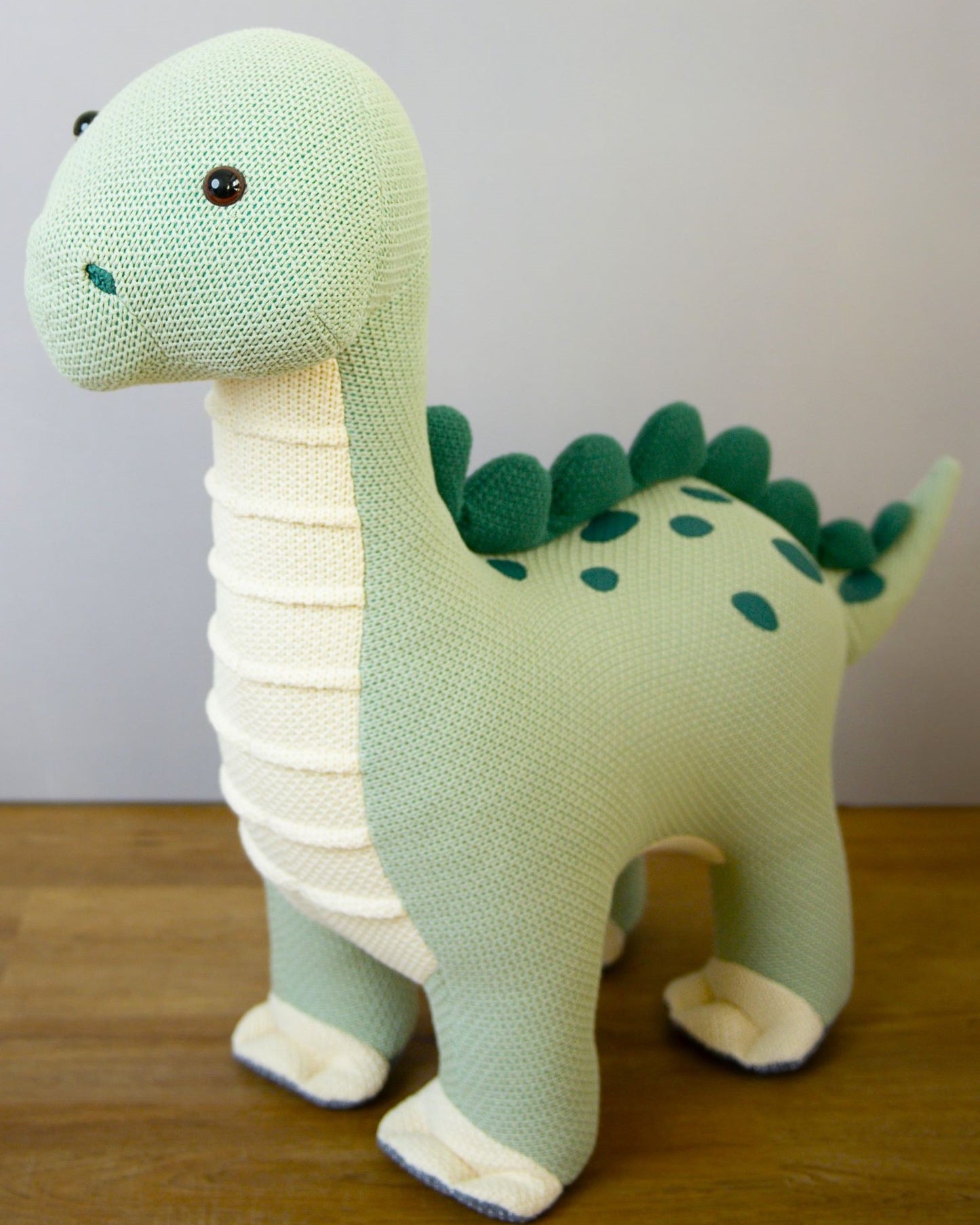 Mama DinoCuddle: Unique Crochet Collection Mint Green / Green, White