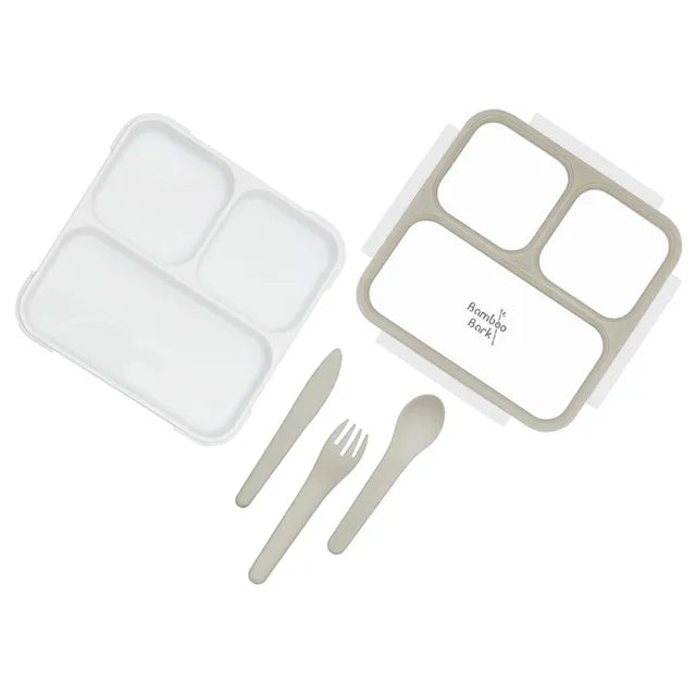 3 Compartment Lunch Box - Grey