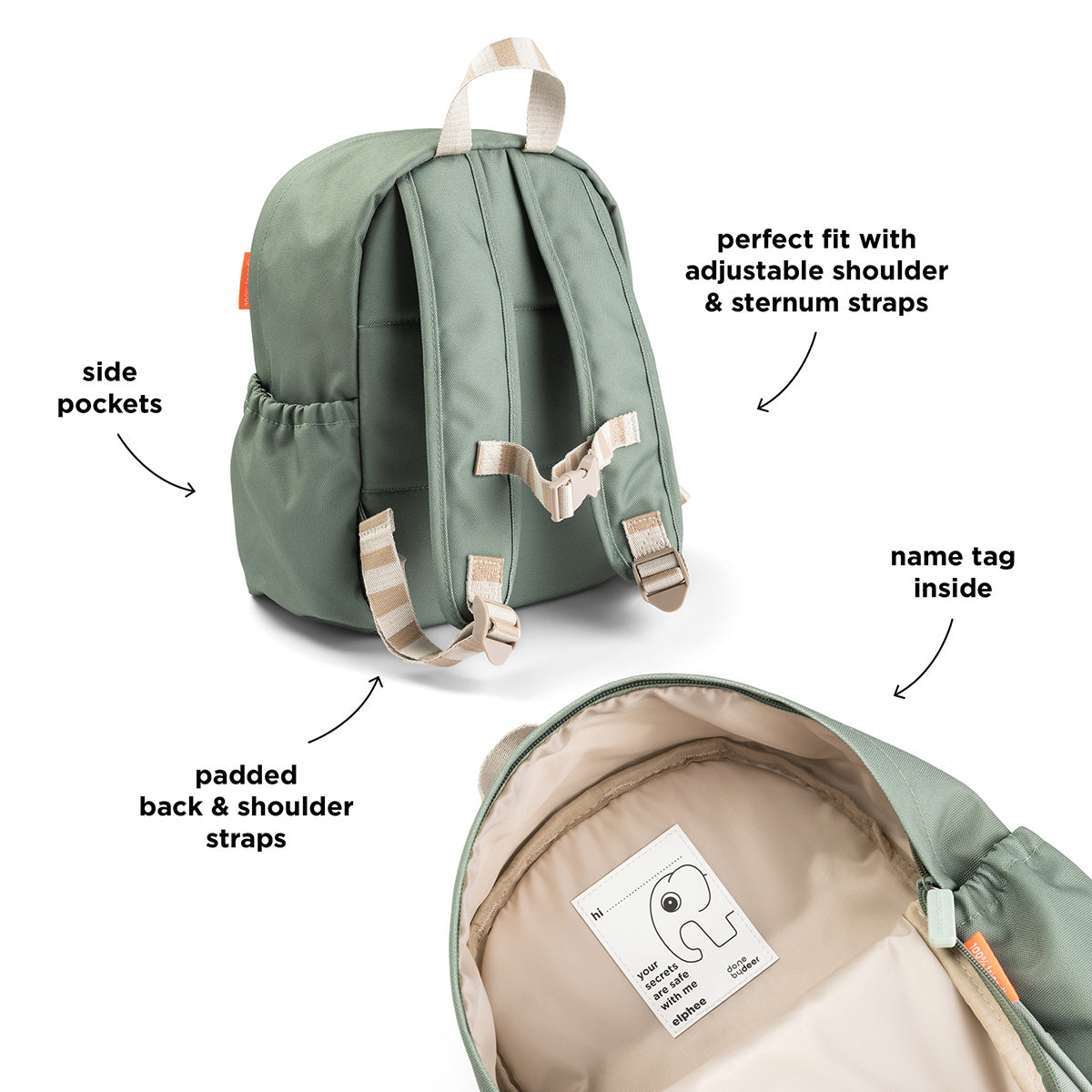 Kids Backpack Playground Green 7.5L