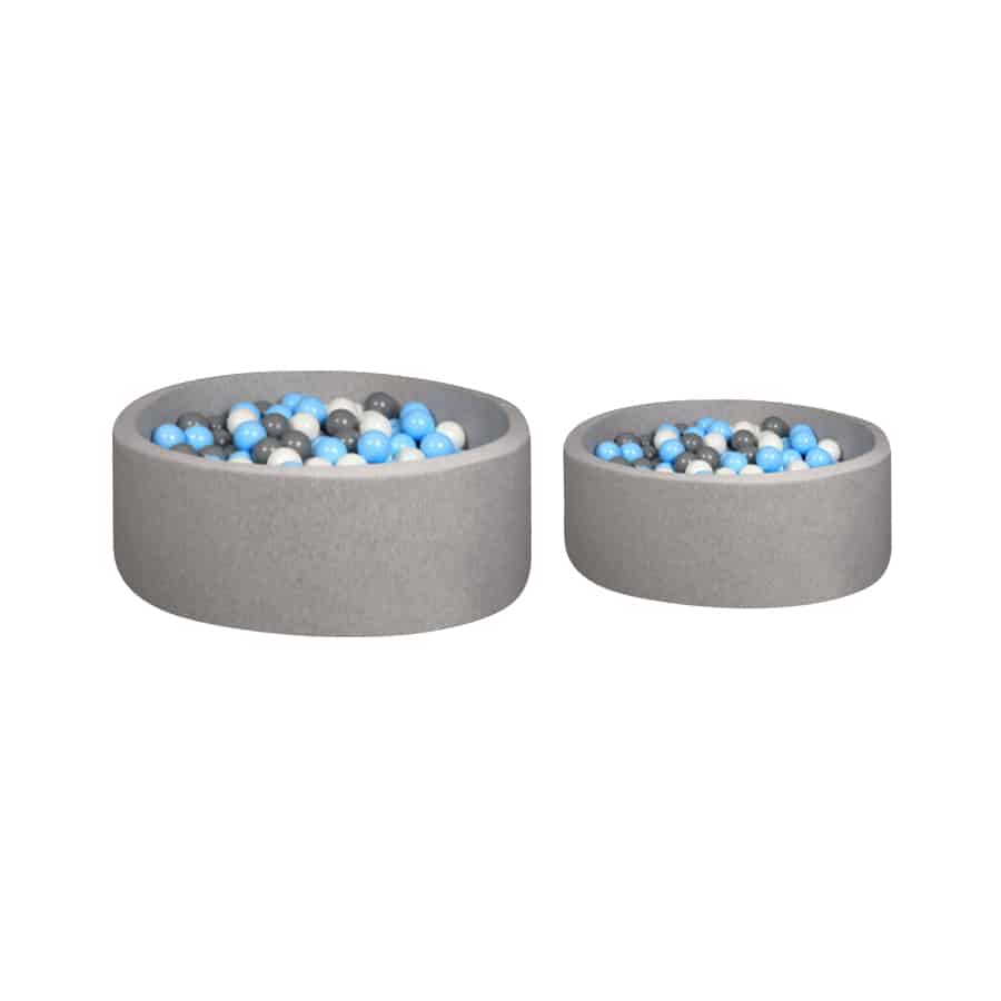 Light Grey Ball Pit - Blue/Grey/White Balls - Light Grey