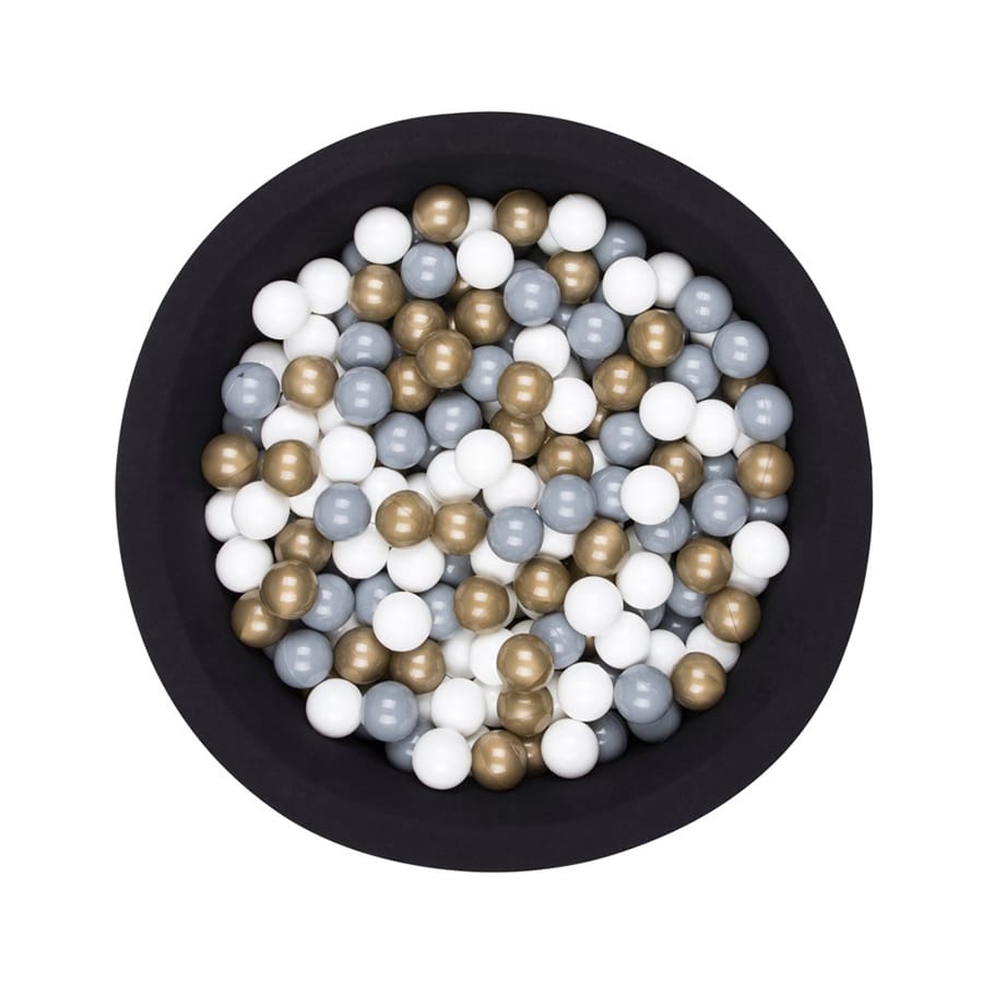 Black Ball Pit - Gold/Grey/White Balls - Black