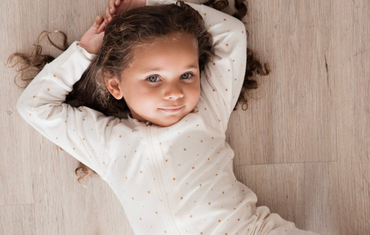 Bamboo Two Way Zip Pyjamas Golden dots