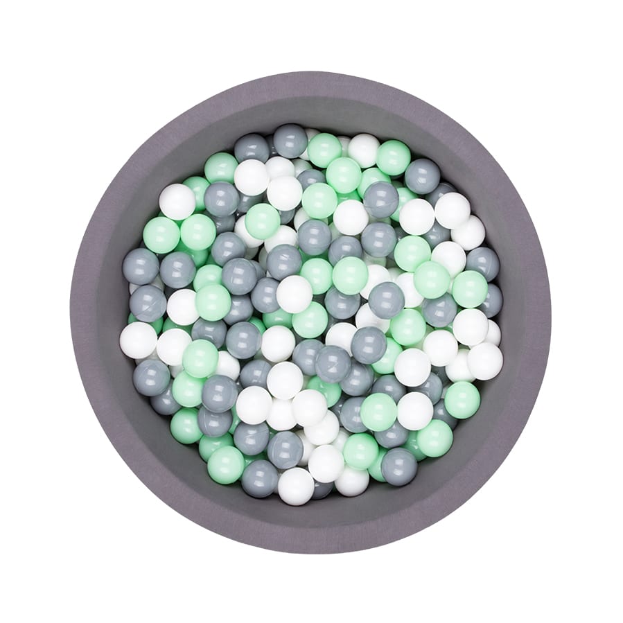 Grey Ball Pit - Mint/Grey/White Balls - Grey