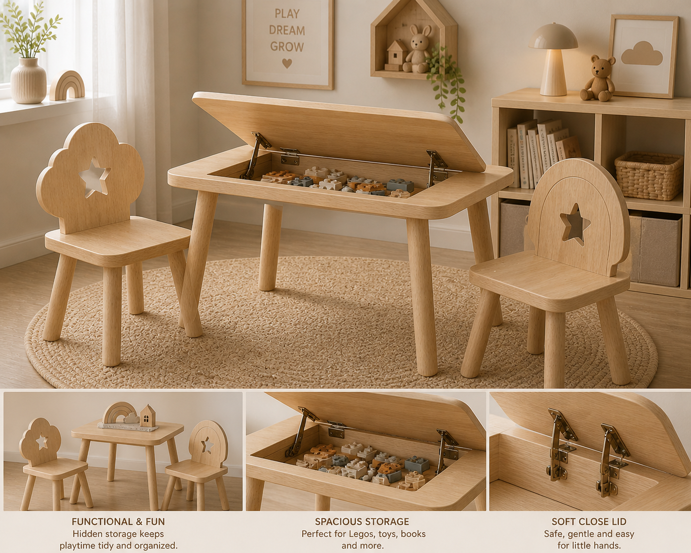 Customized Table & 2 Chair - pre order / Available in any color or shape