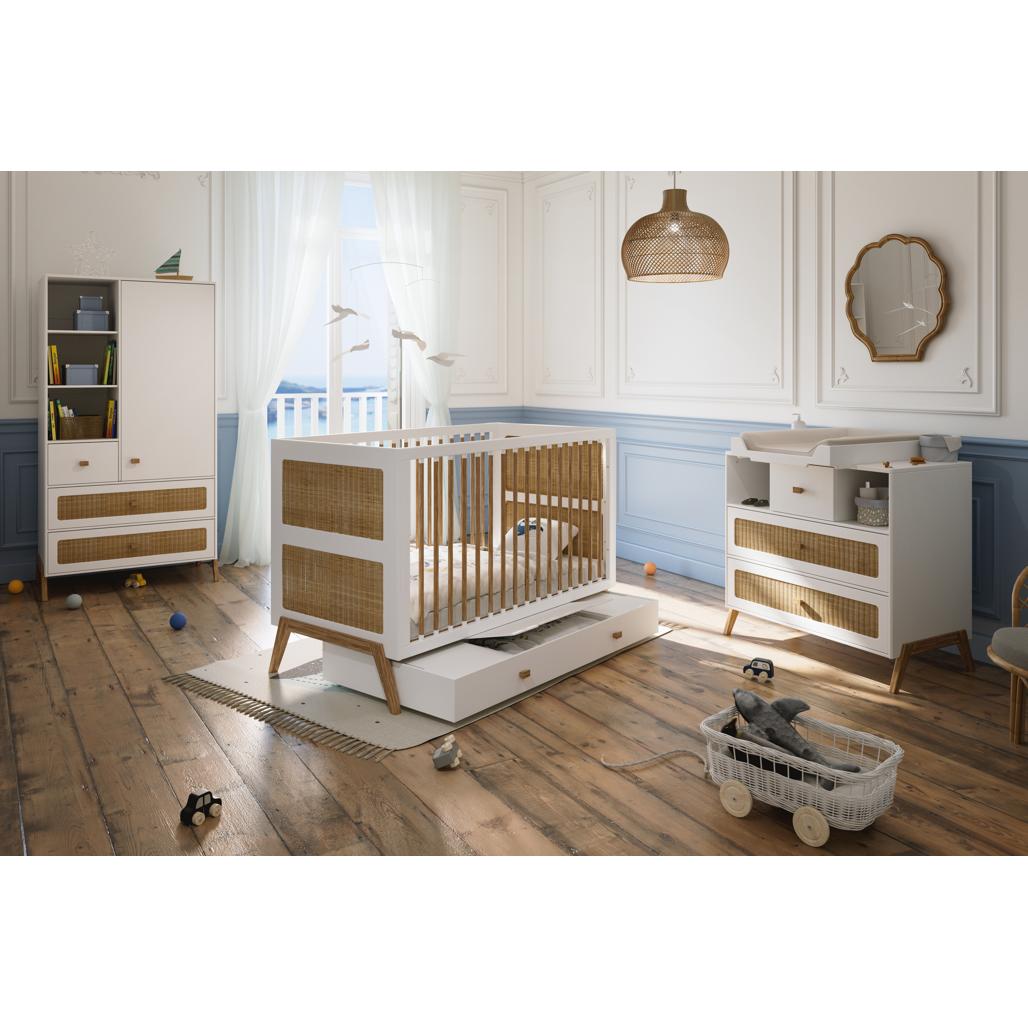 Marelia Chest Of Drawer Rattan - Neige - PRE ORDER