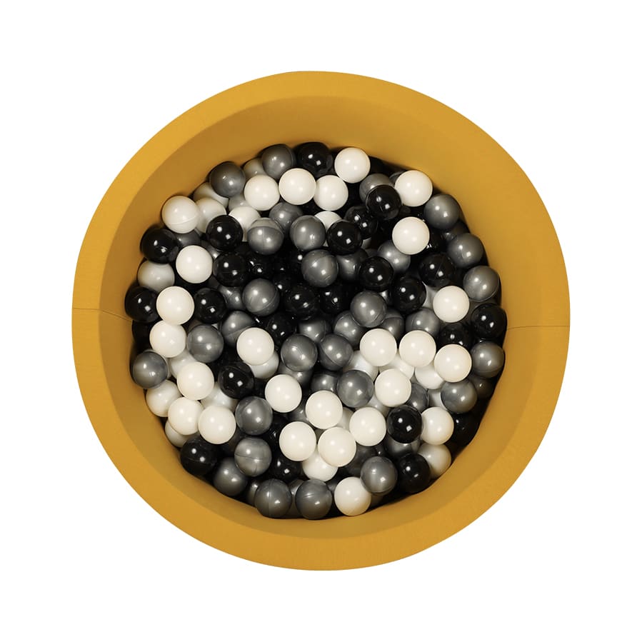 Mustard Ball Pit - Silver/Black/White Balls - Mustard