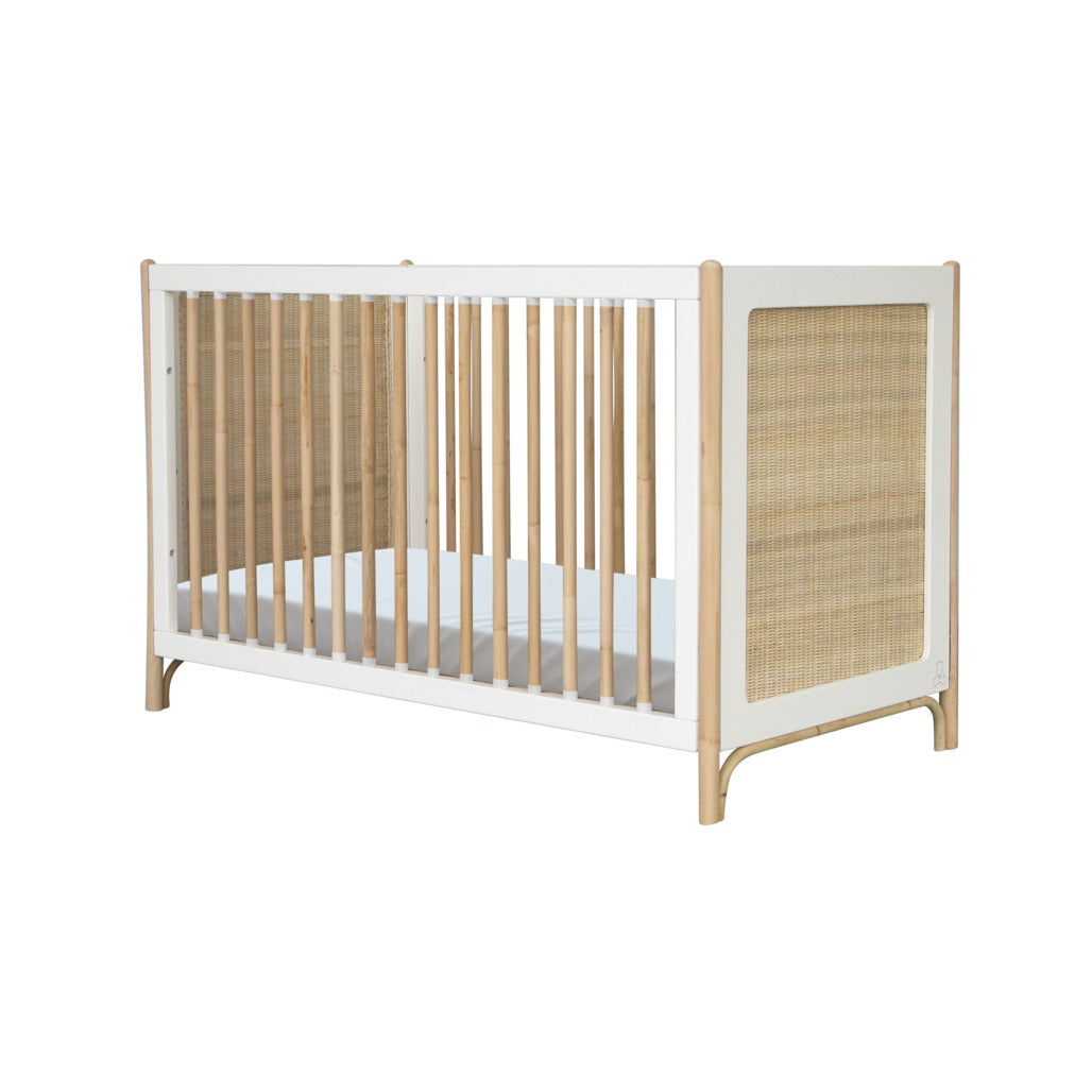 Oceania Rattan Evolutive Bed 60 X 120 - Neige - PRE ORDER