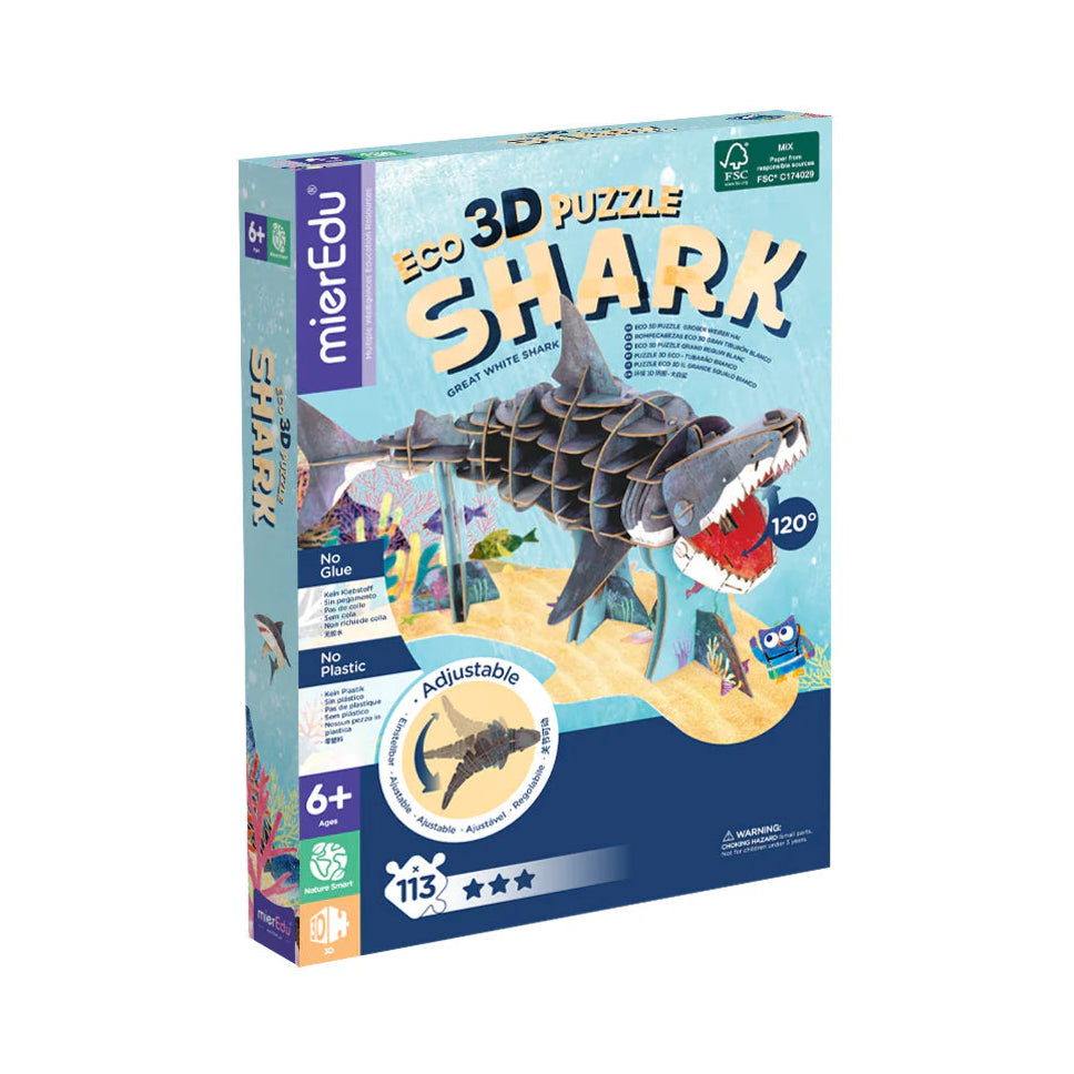Eco 3D Puzzle-Great White Shark (Deluxe)