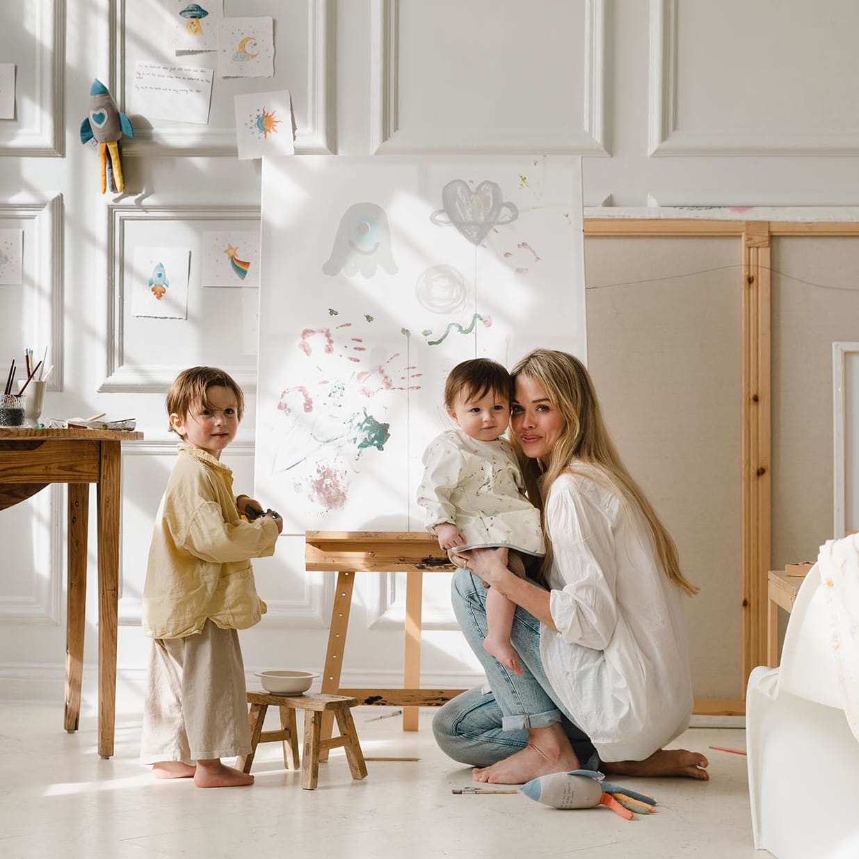 Longsleeved Baby Bib - Playground Spaceland