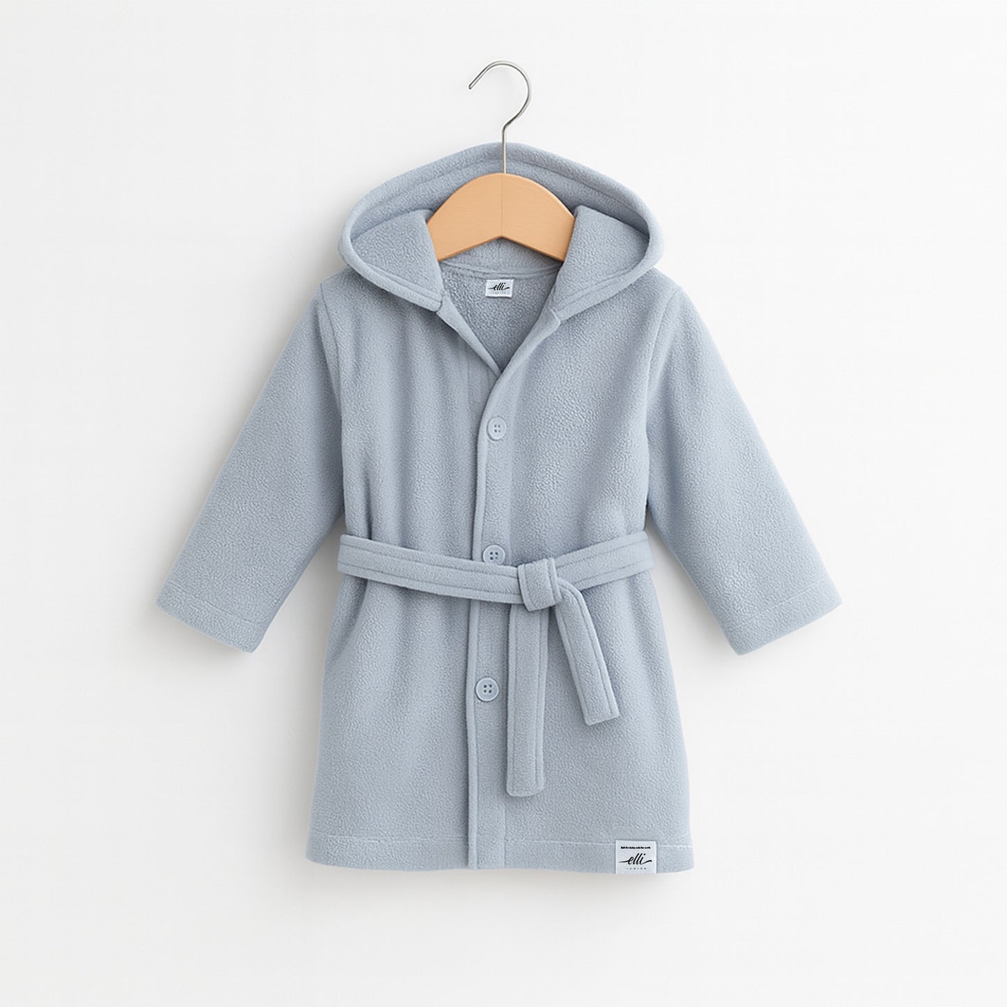 Organic Cotton Terry Towel Velour Bathrobe Grey Free Personalise