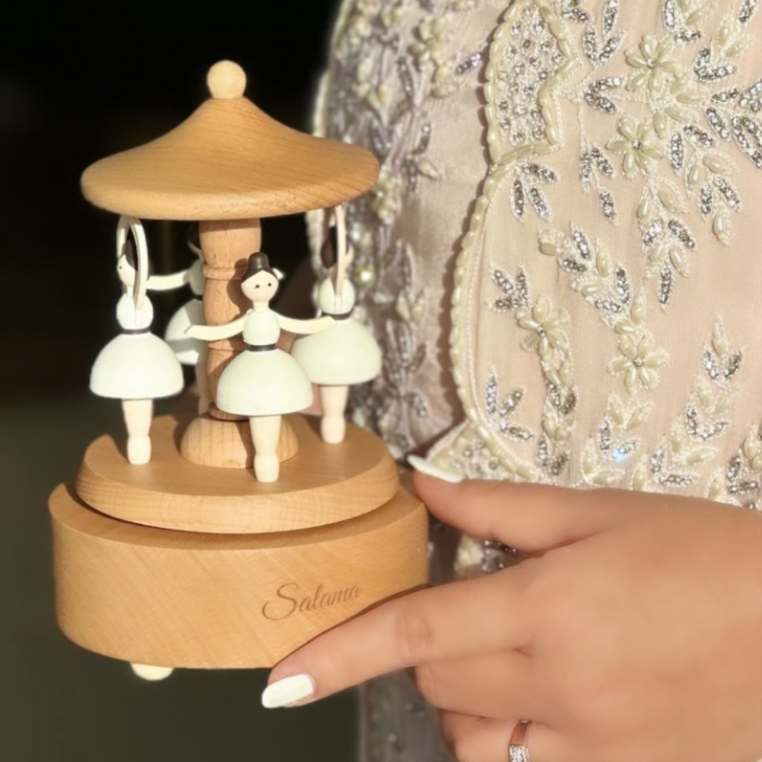 Personalized Music Carousel - Ballerina Brown