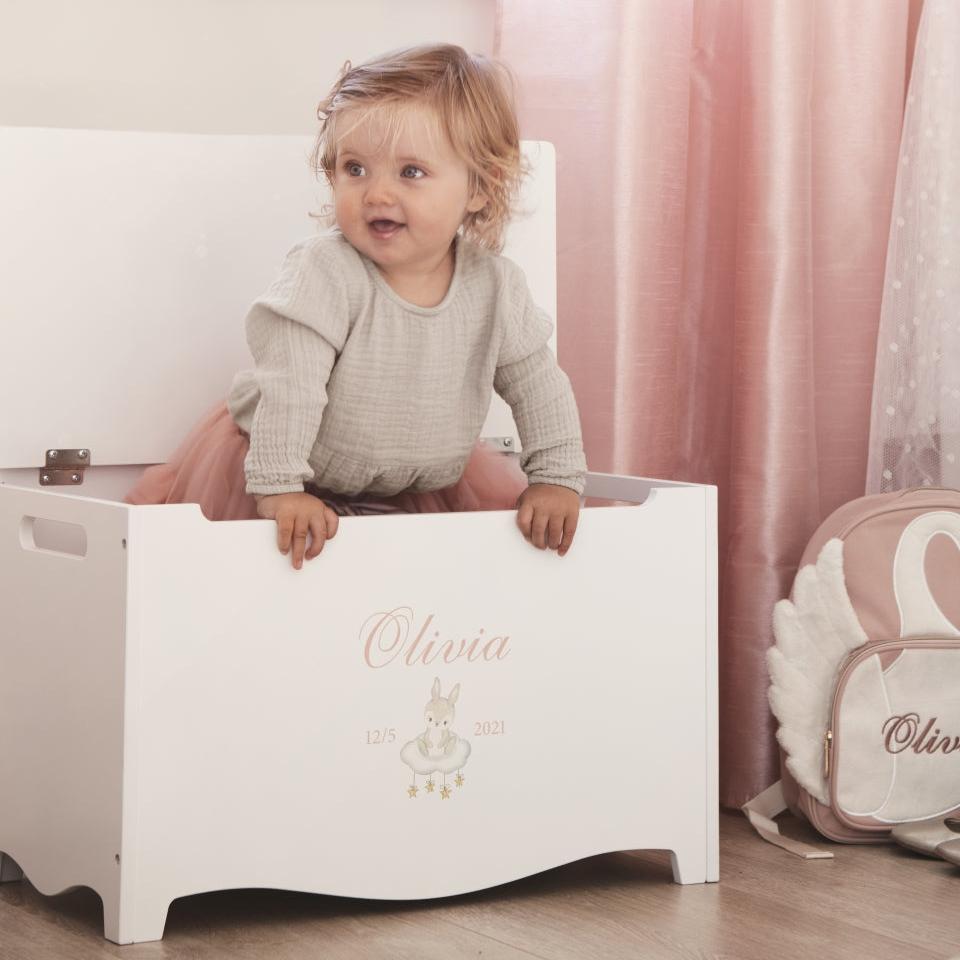 Storage Chest Named Bunny Pink - Dream(Personalised) PRE ORDER