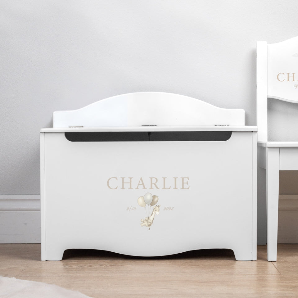 Storage Chest Named Giraffe White - Dream (Personalised) PRE ORDER