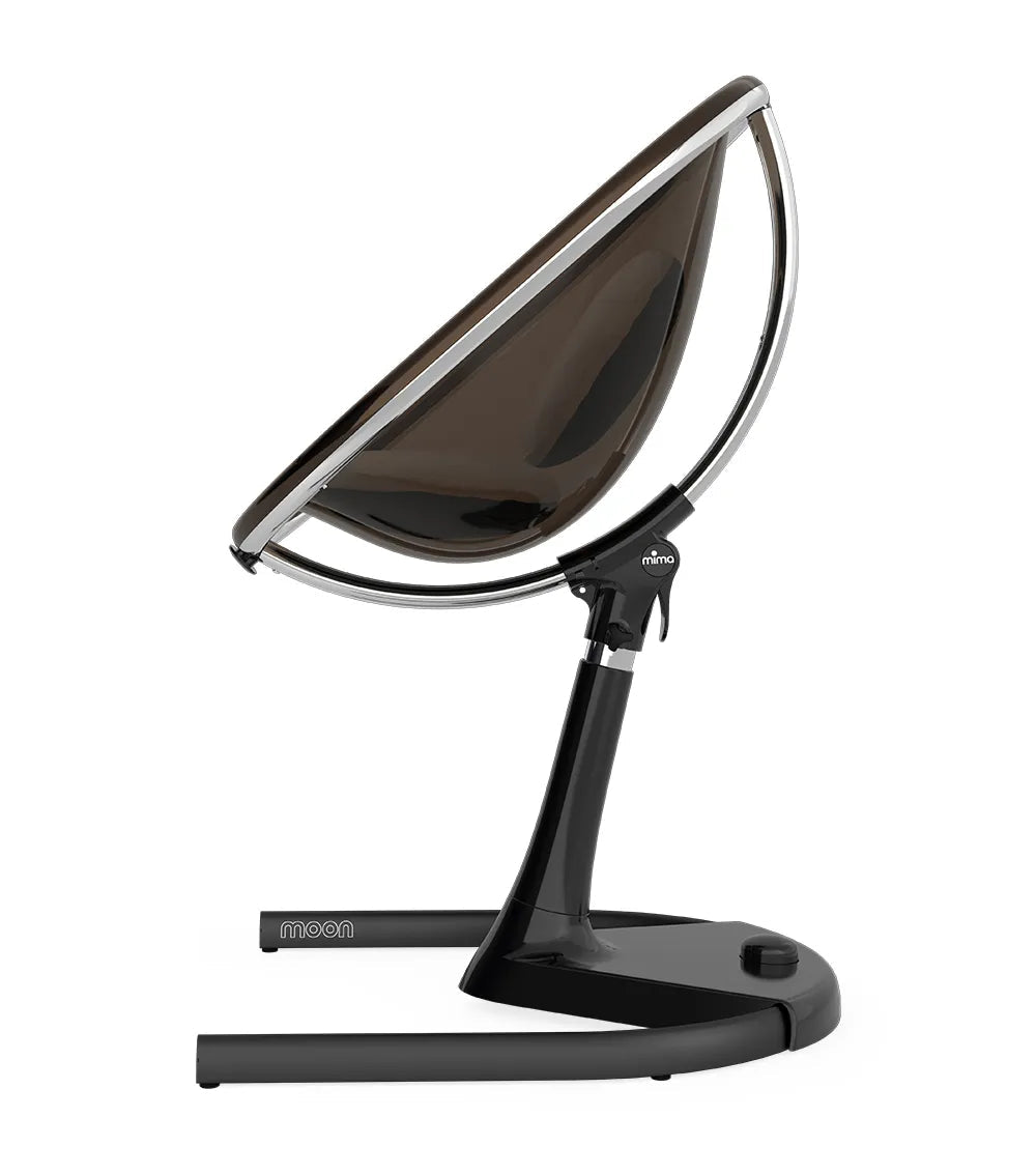 كامل مجموعة القمر (كرسي عالي + وسادة المقعد + وسادة المقعد + القدم) -الفضي -الإطار الأسود