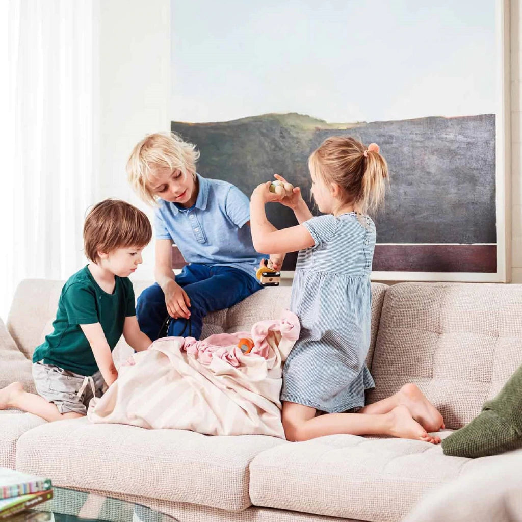 Play and Go - Playmat and Storage Bag - Stripes Pink
