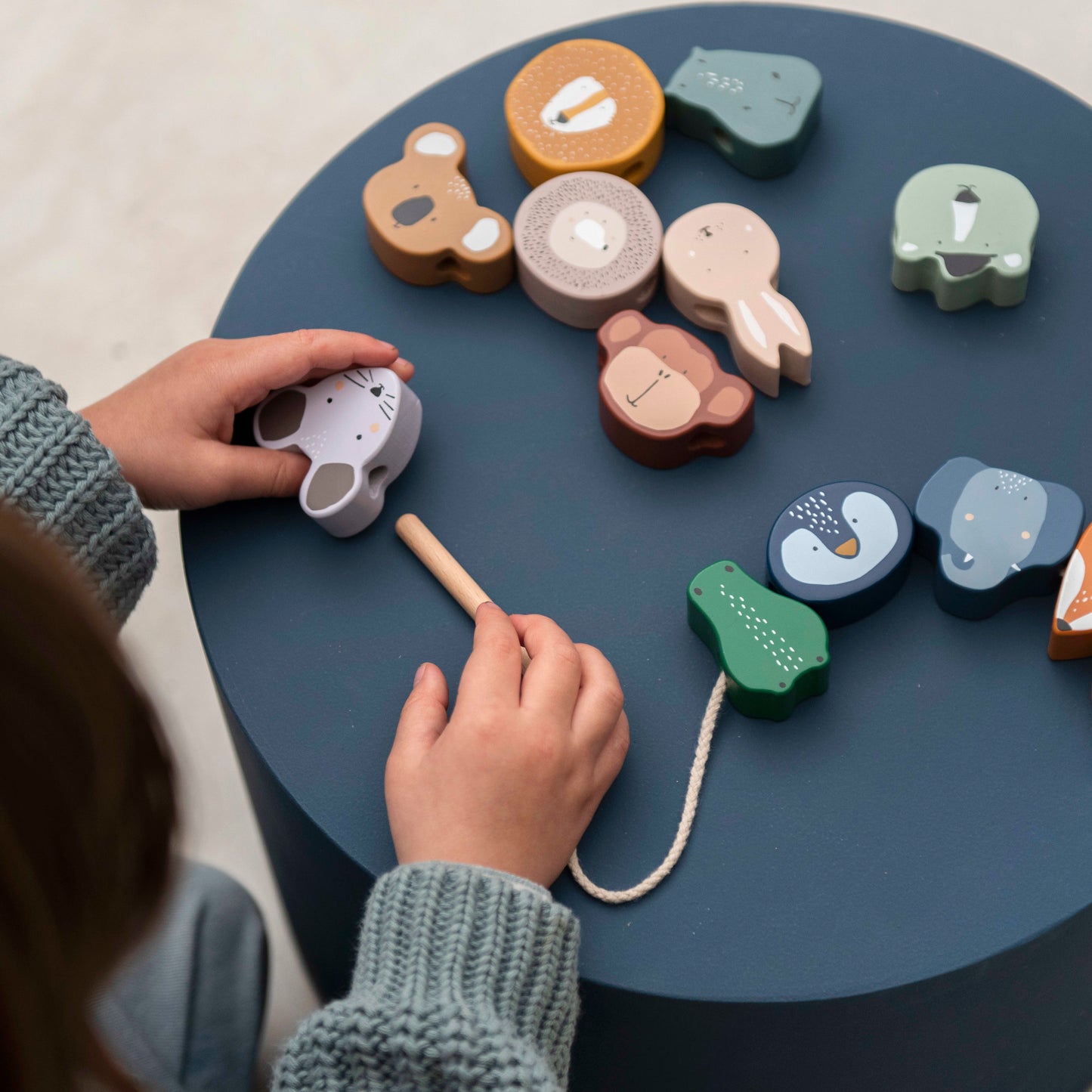 Wooden Animal Lacing Beads