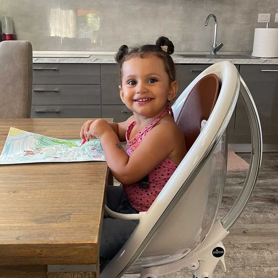 كامل القمر (كرسي عالي + مقعد بطانة المقعد + كوشيون Set + Footrest) -جمل -الإطار الأبيض