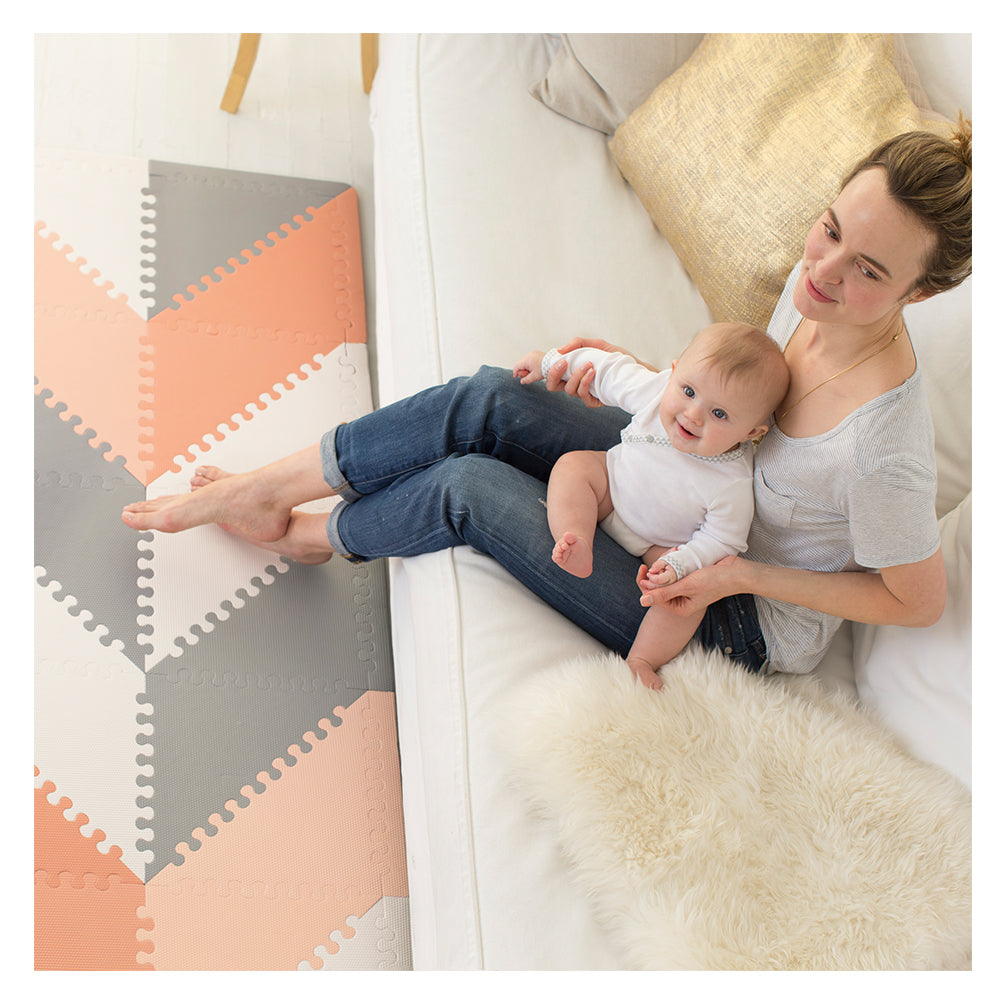 Skip Hop - Playspot Geo Floor Tiles - Grey & Peach