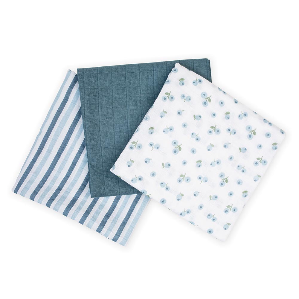 Mini Muslin Cloths - Blueberries