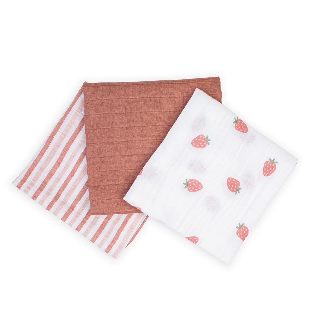 Mini Muslin Cloths - Strawberries
