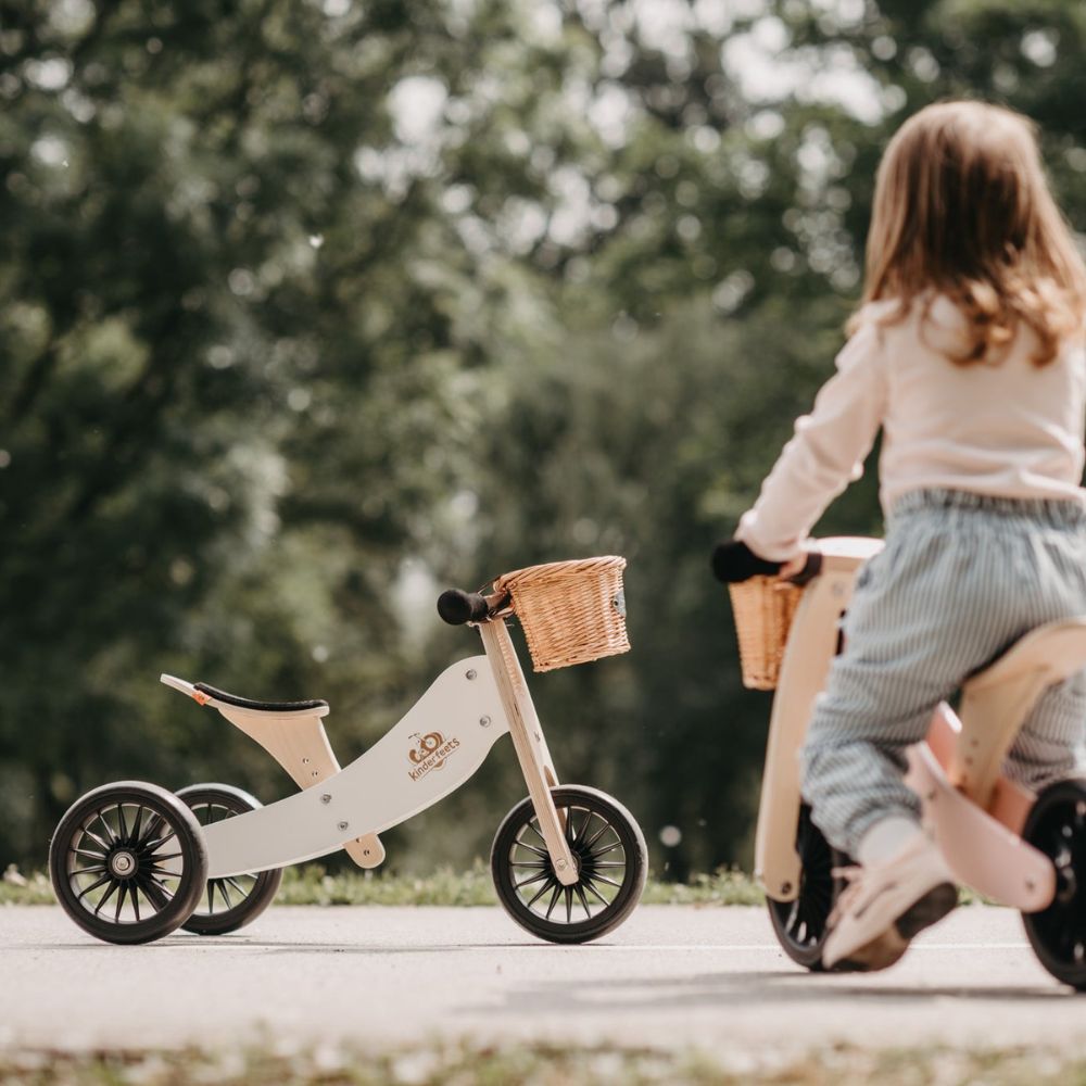 Toddler Tricycle + Basket + Helmet - White