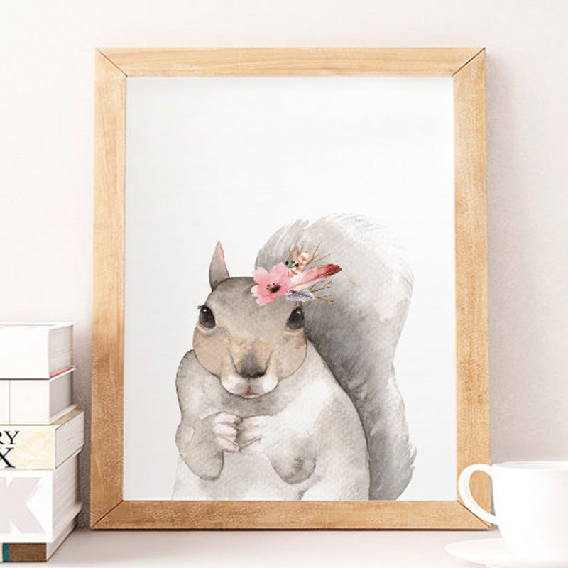 Sweet Pea -Set of 6 -Watercolor Woodland Animals Wall Art Prints.