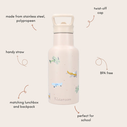 Metal Bottle 350ml Kidzroom Small Talk - Beige