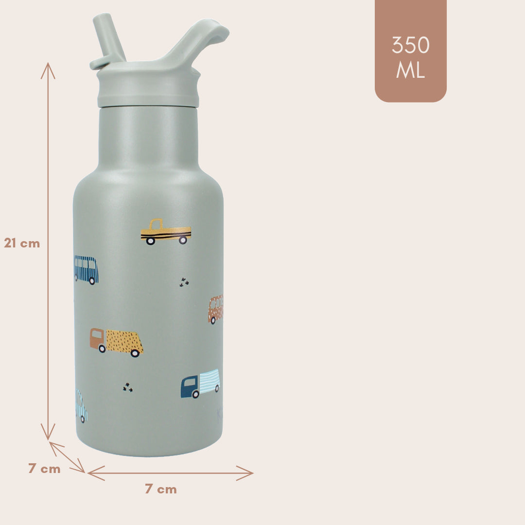 Metal Bottle 350ml Kidzroom Sweet Cuddles- Vehicle