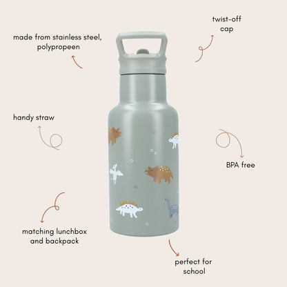 Metal Bottle 350ml Kidzroom Small talk - Green