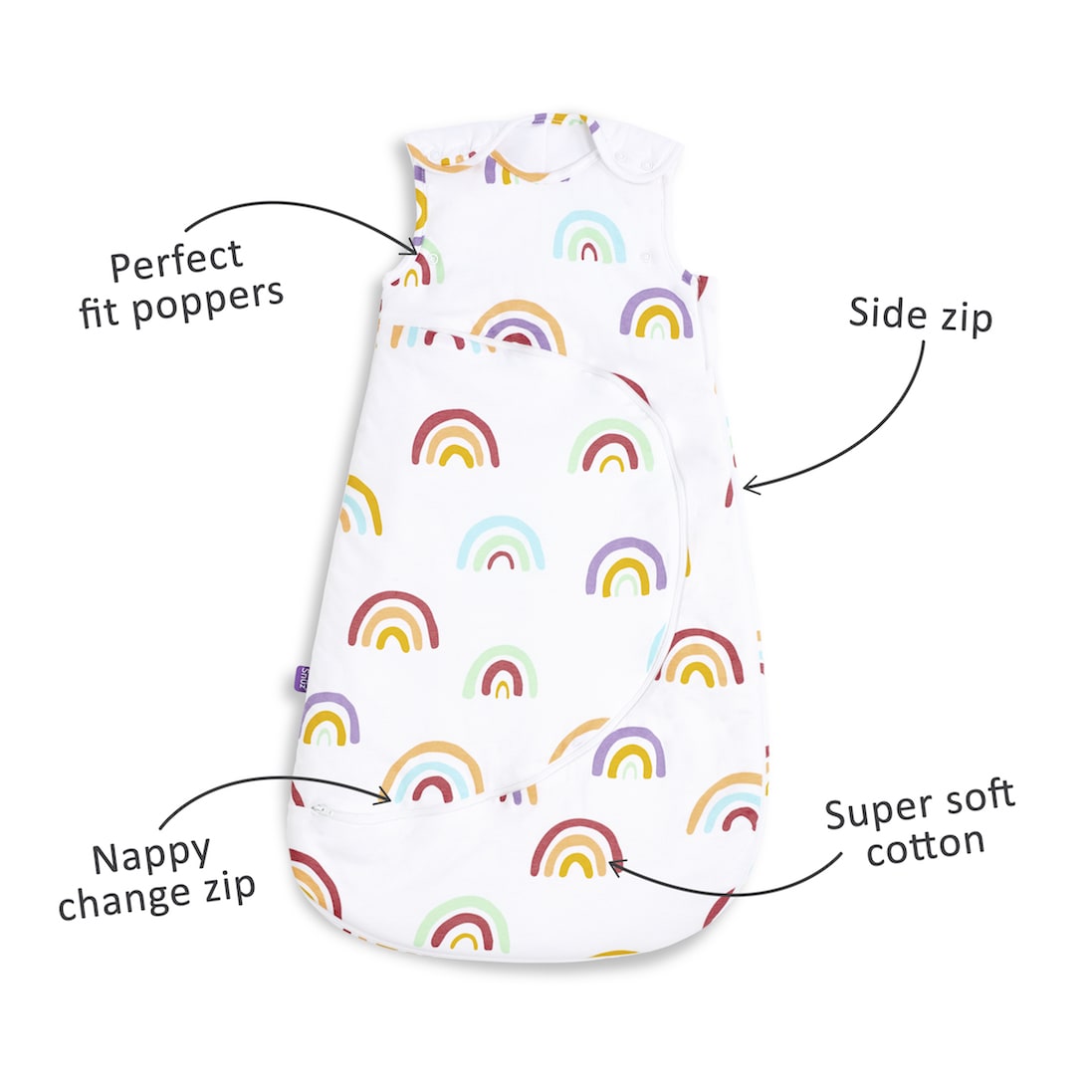 SnuzPouch Sleeping Bag, 1.0 Tog - Rainbow