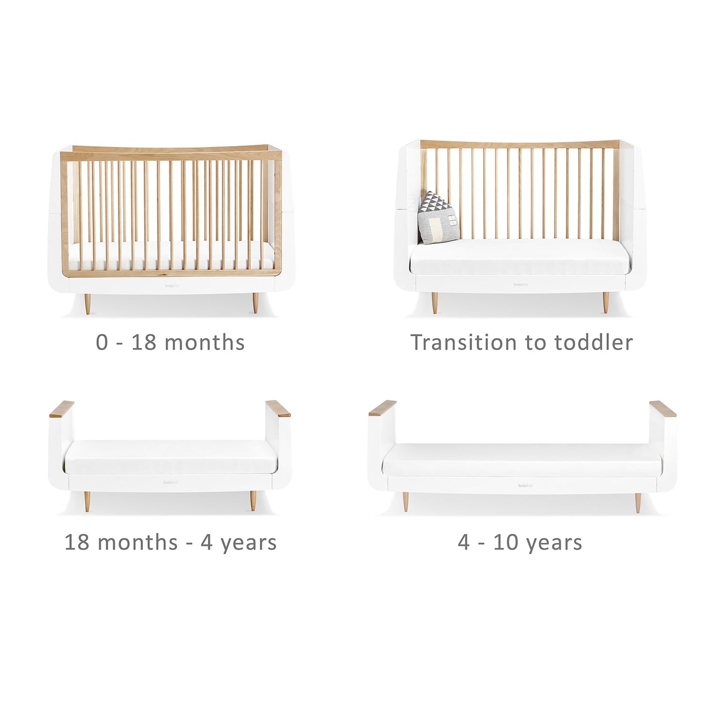 Snuz White Nursery Set SnuzKot + SnuzKot Changer Skandi Natural - Pack of 2