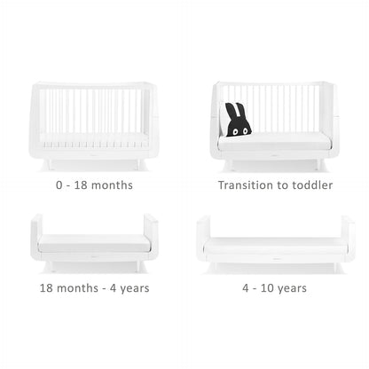 Snuz White Nursery Set SnuzKot + SnuzKot Changer Skandi White - Pack of 2