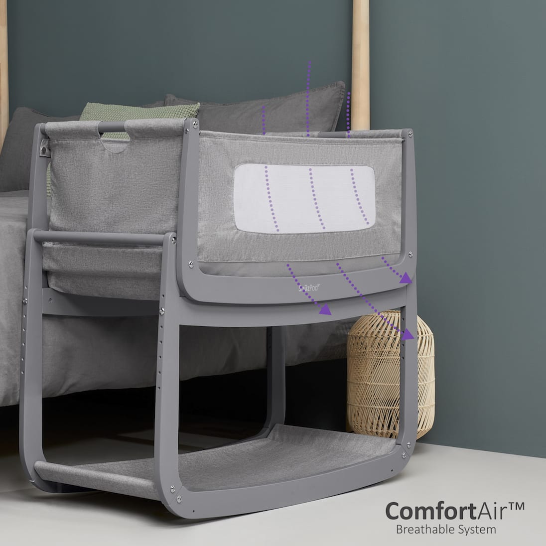 SnuzPod4 Bedside Crib - Urban