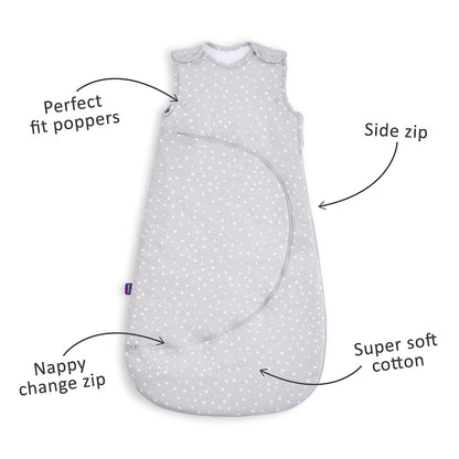 SnuzPouch Sleeping Bag, 2.5 Tog - White Spot