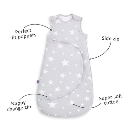 SnuzPouch Sleeping Bag, 1.0 Tog Ð White Star, 0-6M