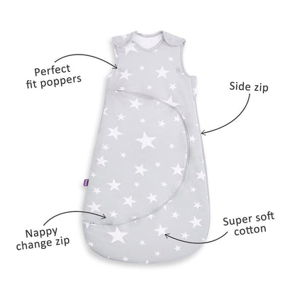 SnuzPouch Sleeping Bag, 2.5 Tog - White Star, 0-6M