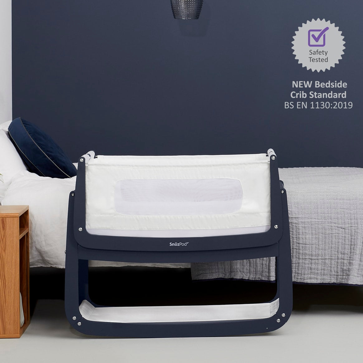 SnuzPod4 Bedside Crib - Navy