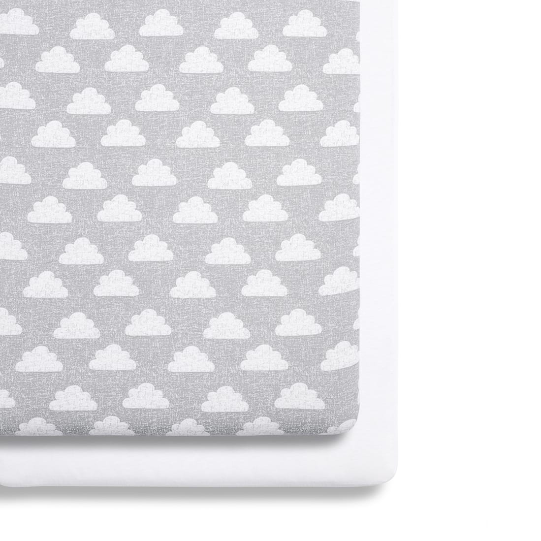 2 Pack Crib Fitted Sheets - Cloud Nine