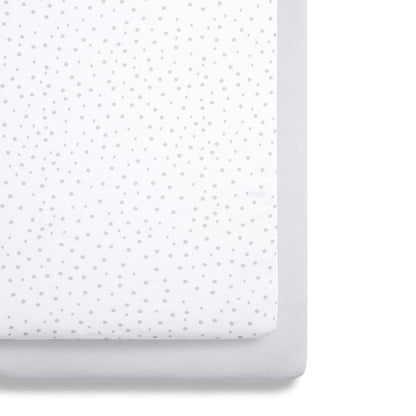 2 Pack Crib Fitted Sheets - Grey Spot