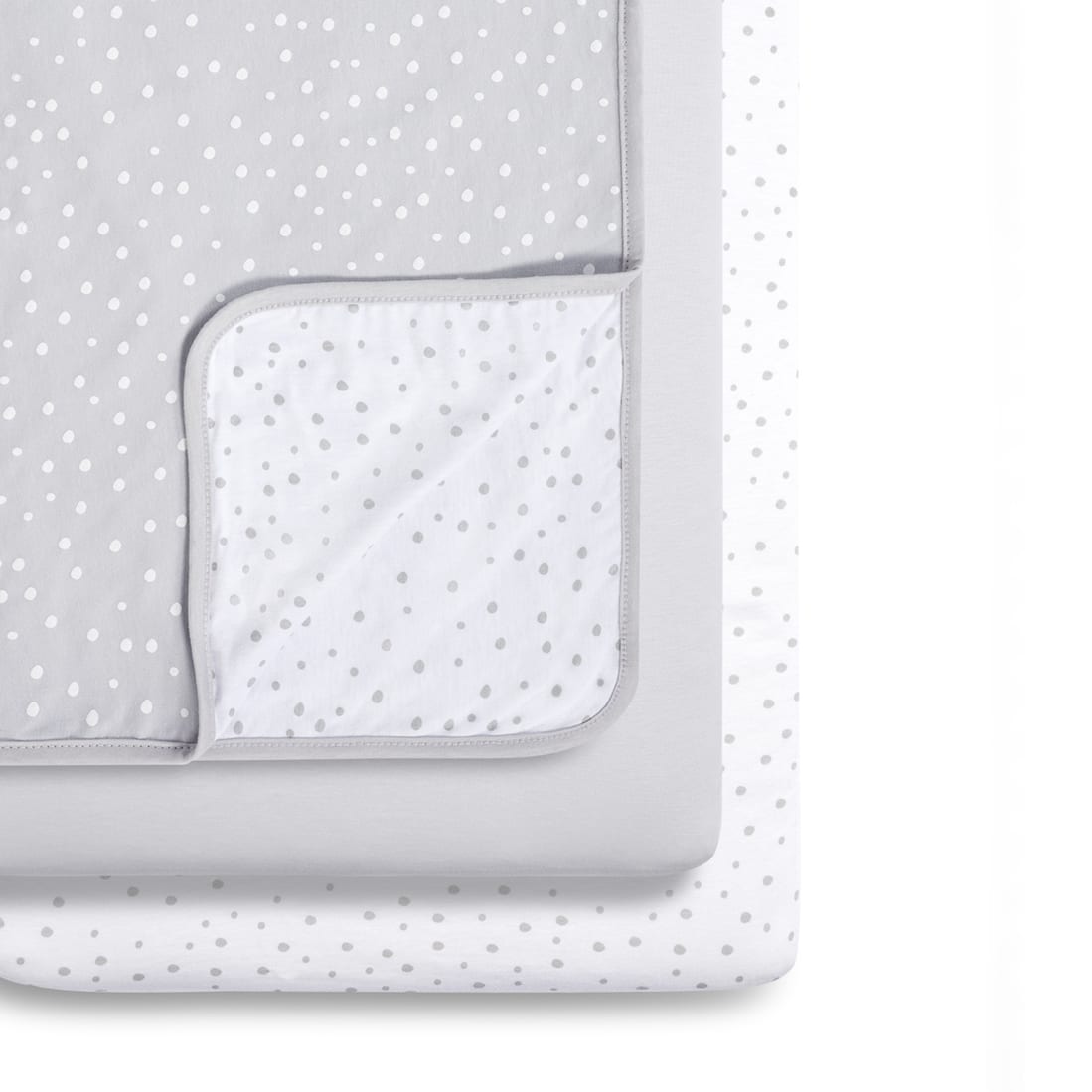 3 Piece Crib Bedding Set Ð Grey Spot