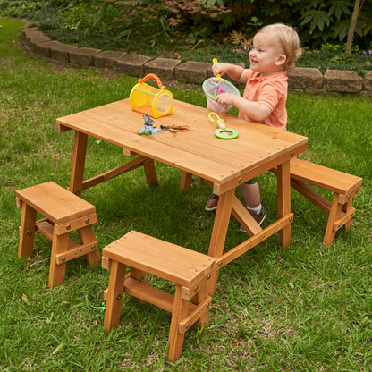 Outdoor Picnic Table Set - Amber