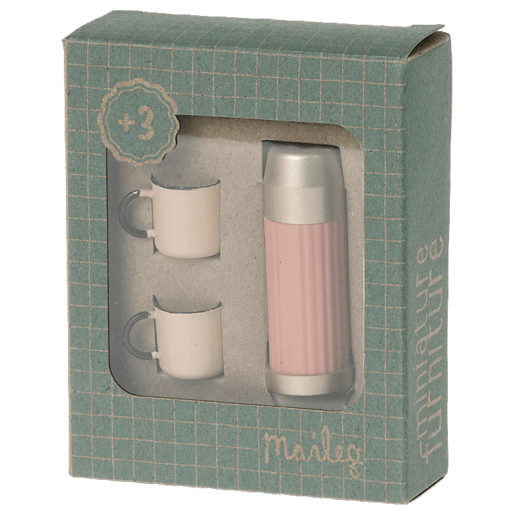 Thermos And Cups - Soft Coral