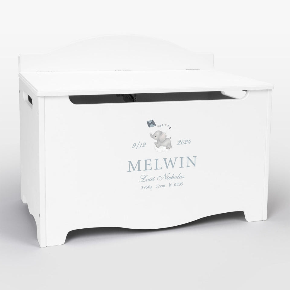 Keepsake Storage Chest Named Elephant White - Dream (Personalised) PRE ORDER