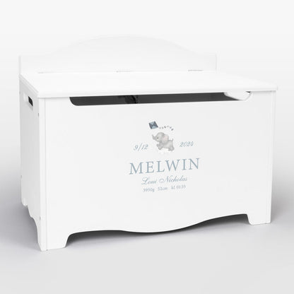 Keepsake Storage Chest Named Elephant White - Dream (Personalised) PRE ORDER
