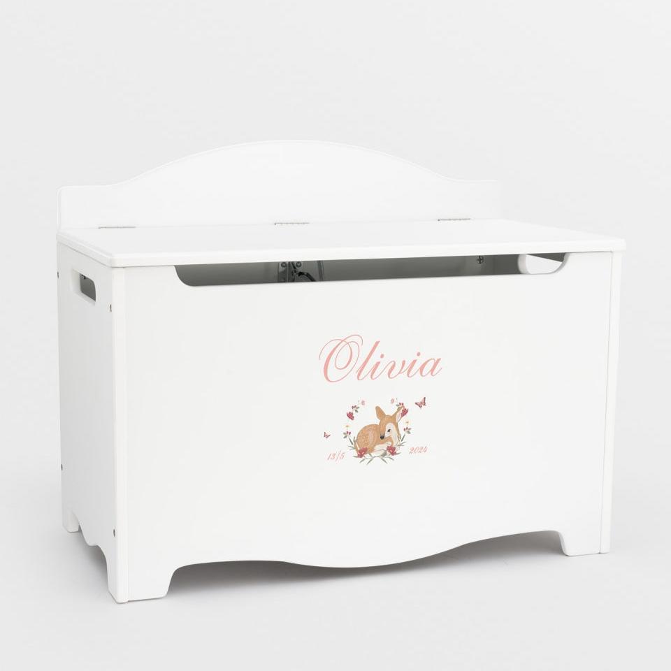 Storage Chest Named White - Nordic(Personalised) PRE ORDER