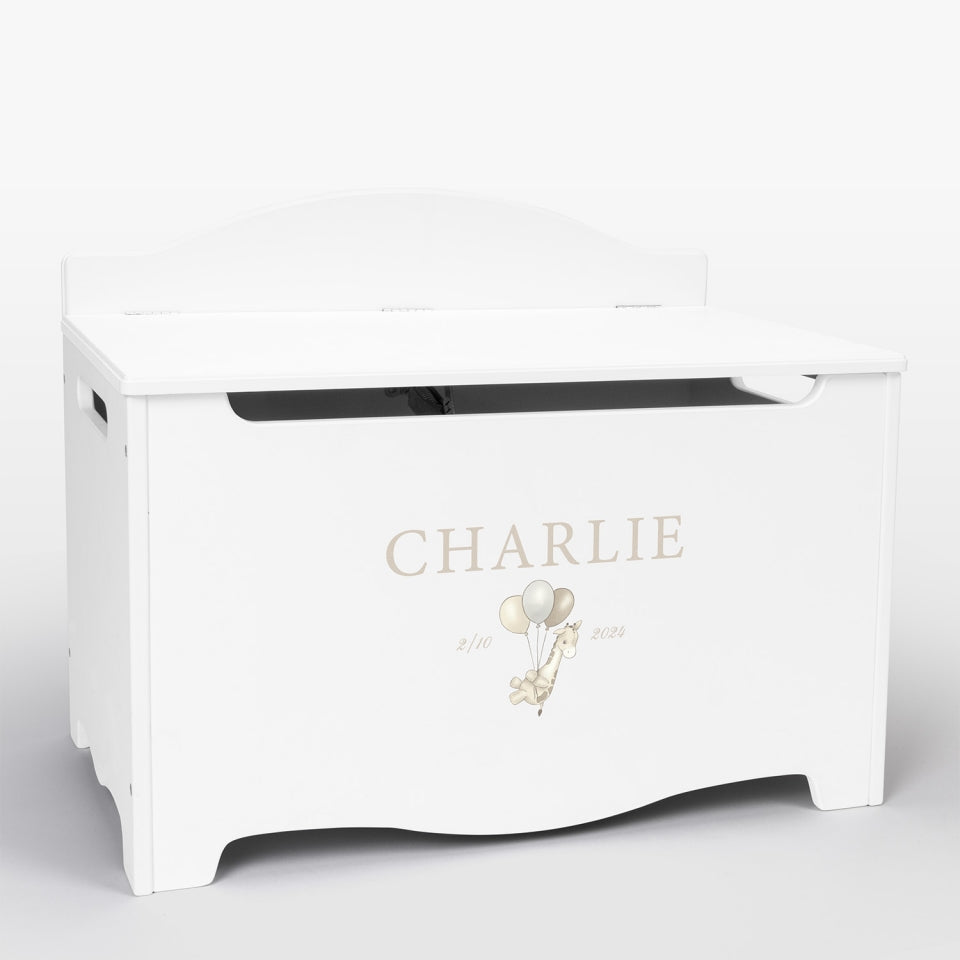 Storage Chest Named Giraffe White - Dream (Personalised) PRE ORDER